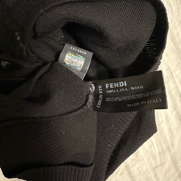 Fendi black wool cardigan with pockets and trim - IT40 / US6 - Picture 8 of 8